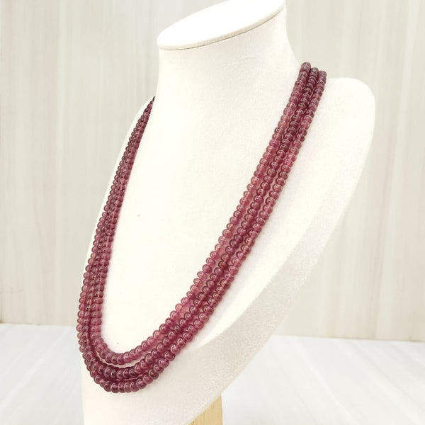 Natural Ruby Three LineBeaded Necklace: A Dazzling Display of Luxury and Passion image 9