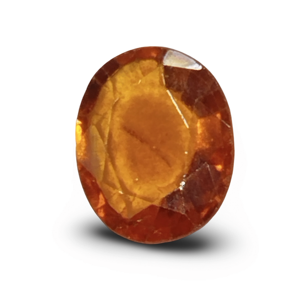 Natural orangish brown Hessonite (Gomed) oval cut loose gemstone, certified IGCDKBAJ48332