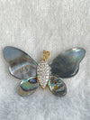 LunaWings Pendant – Gray Shell Butterfly with 0.66 ct Natural Diamonds image 0