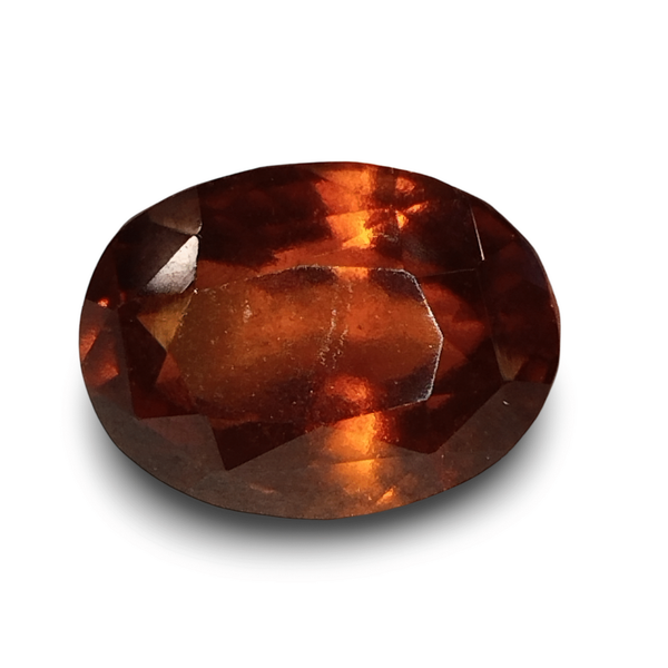 Natural brownish orange Hessonite (Gomed) oval mixed cut loose gemstone, certified IGCDKBAJ42711