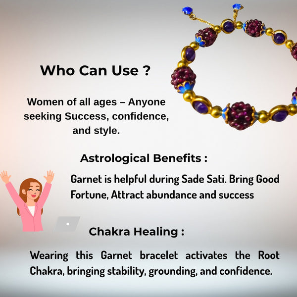 Brown Premium Grape Garnet Protection Strength Wearer From Negativity Bracelet For Men & Women image 3