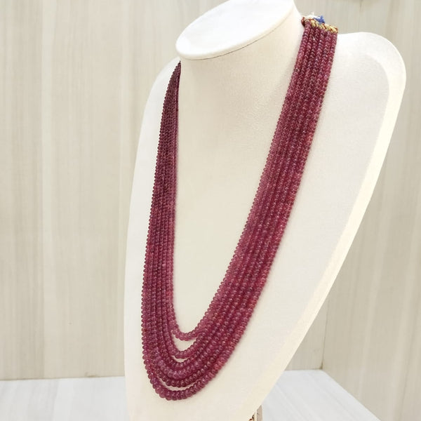 Natural Ruby Six Line Beaded Necklace: A Symbol of Elegance and Passion image 4