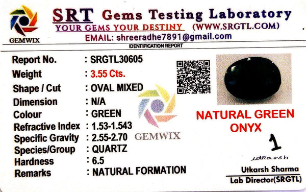 Natural Green Onex | Oval Mixed | SRT Certified No : SRGTL30605 image 2