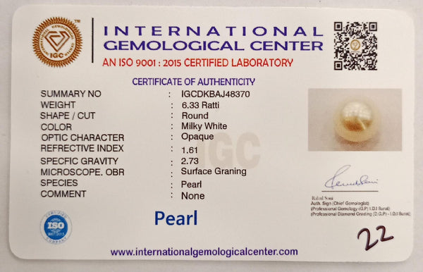 Natural Pearl (Moti): The Essence of Elegance and Serenity Summary No IGCDKBAJ48370 image 2