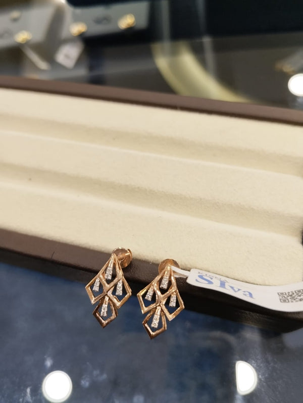 Kisna Collection | Gold Diamond Earrings | 1.96 Gm | 0.07 Carat | 14KT | H-I Color | SI Clarity image 1