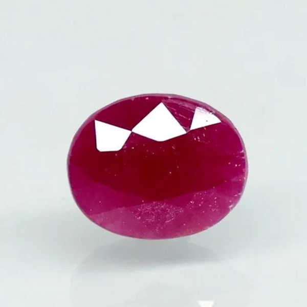 Natural unheated purplish red Ruby (Manik) oval mixed cut loose gemstone, report no. 9581D38689