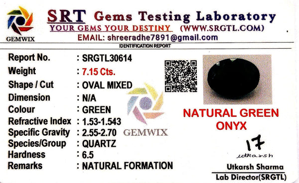 Natural Green Onex | Oval Mixed | SRT Certified No : SRGTL30614 image 2