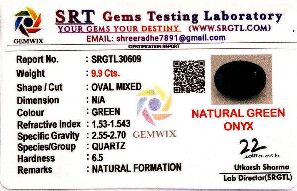 Natural Green Onex | Oval Mixed | SRT Certified No : SRGTL30609 image 2
