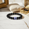 Black onyx and evil eye bracelet for protection – Tushar Gems