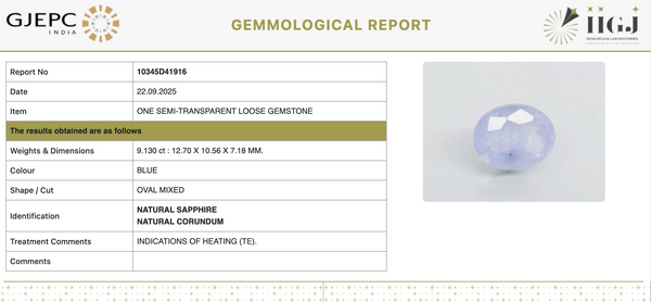 NaturalBlue Sapphire| Oval Mixed | Unheated | Govt. Lab Certified 10345D41916 image 1