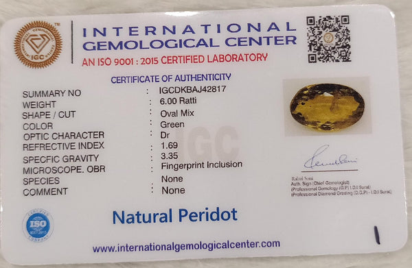 Natural Peridot | A Gem of Radiance and Positive Energy Summary No IGCDKBAJ42817 image 2