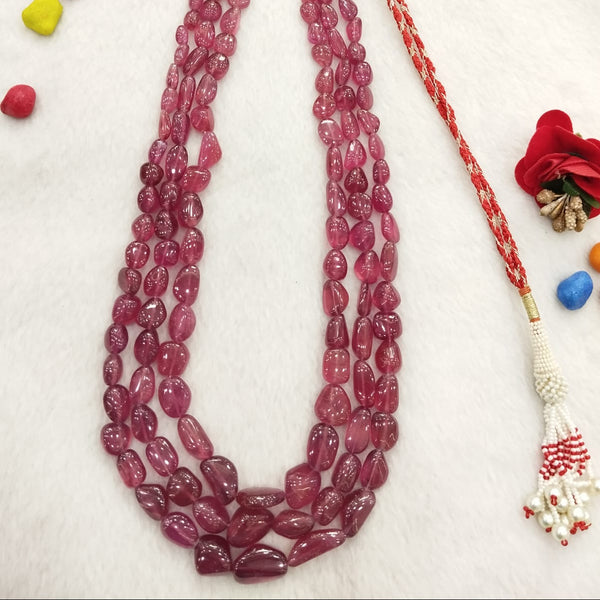 Natural Ruby Three Line Tumble Necklace: A Radiant Statement of Luxury image 3