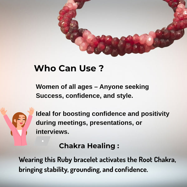 Pink Premium Semi shaded RubyBracelet for Men & women image 4