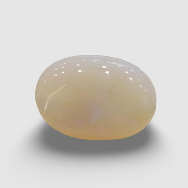 Natural White Opal 12.72 Ratti| Oval Cabochone| Certified No. IGCDKBAJ42931 image 0