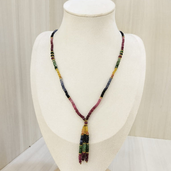 Rainbow multi-stone single line gemstone necklace – Tushar Gems