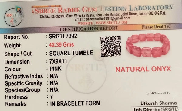 Pink Premium Onyx Positive Energy Bracelet For Men & Women image 3