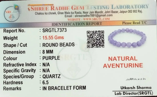 Purple Premium Aventurine Hope & Comfort Bracelet For Men & Women image 3