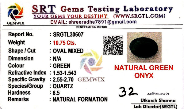Natural Green Onex | Oval Mixed | SRT Certified No : SRGTL30607 image 2