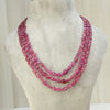 Natural ruby tumble three line beaded necklace – Tushar Gems