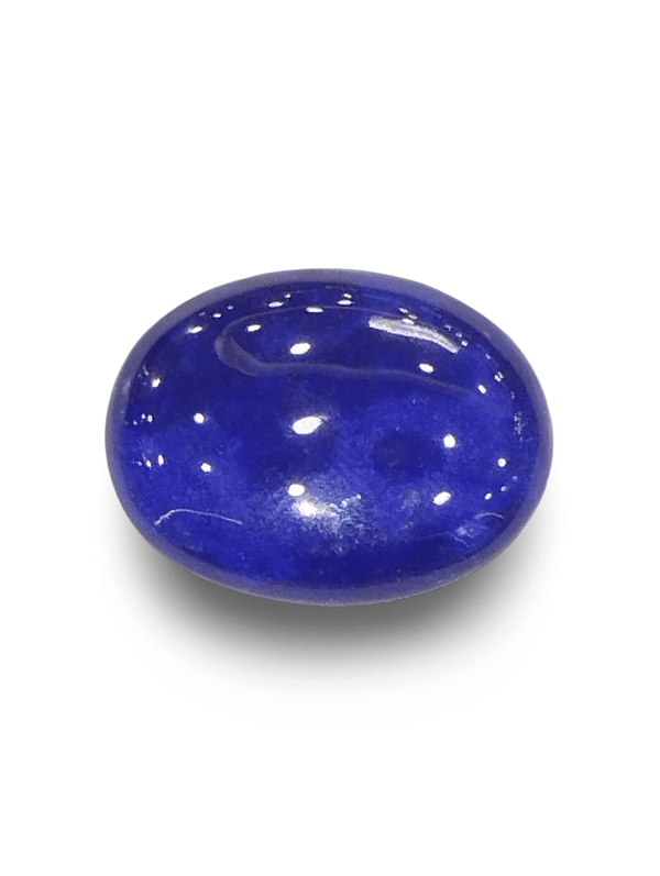 Natural Lapis Lazuli | Oval Cabochon | Deep Royal Blue with Pyrite | Certified by IGC Certificate No.: IGCDKBAJ42484 image 1
