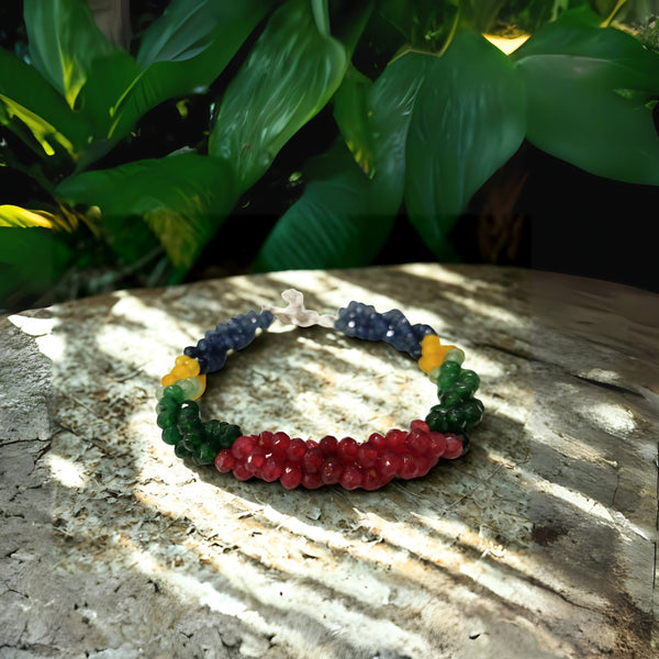 Multicolour Semi Shaded Rainbow Bracelet For Men & Women image 1