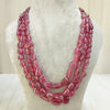 Natural ruby tumble three line bead necklace, red tumble beads – Tushar Gems