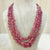 Natural ruby tumble three line bead necklace, red tumble beads – Tushar Gems