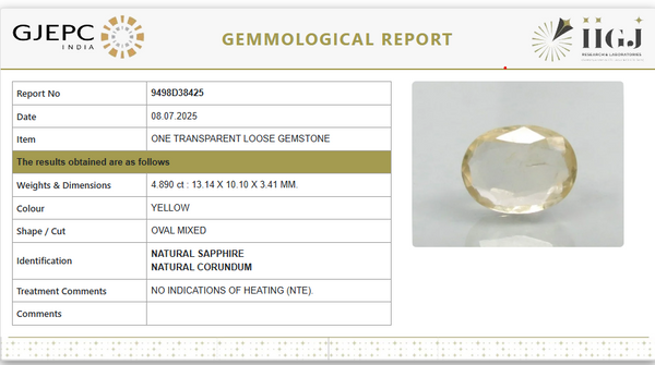 Natural Yellow Sapphire | Cushion Mixed Cut | Transparent | Govt. Lab Certified | Unheated 9498D38425 image 1