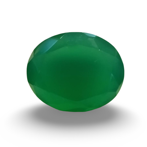 Natural Green Onyx oval mixed cut loose gemstone, SRT certified SRGTL30590