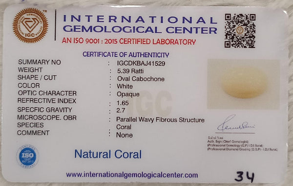 Natural White Coral: The Symbol of Peace and Strength Summary No IGCDKBAJ41529 image 2