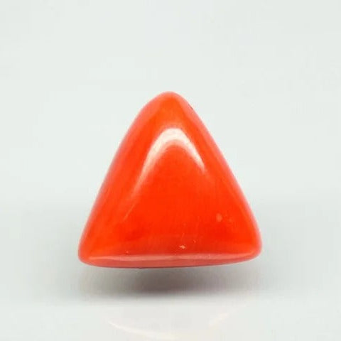 Natural Red Italian Coral |8H50| Triangular Cabochon | Govt. Lab Certified | Report No. 11836D47513