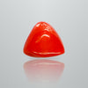 Natural Italian Red Coral (Moonga) triangular cabochon, report no. 11858D47598