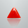 Natural Italian Red Coral (Moonga) triangular cabochon, report no. 11775D47385