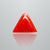 Natural Italian Red Coral (Moonga) triangular cabochon, report no. 11775D47385