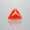 Natural Italian Red Coral (Moonga) triangular cabochon, report no. 11775D47383