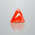 Natural Italian Red Coral (Moonga) triangular cabochon, report no. 11858D47595