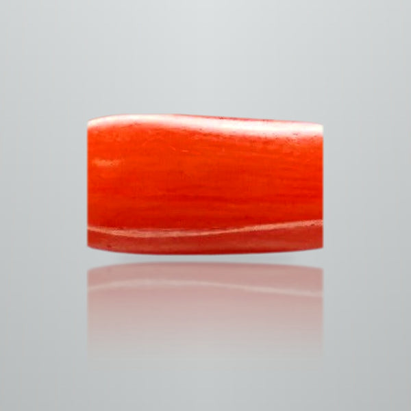 Natural Italian Red Coral (Moonga) oval cabochon, report no. 12675D51966