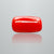 Natural Italian Red Coral (Moonga) cushion cabochon, report no. 11877D47661