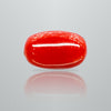 Natural Italian Red Coral (Moonga) oval cabochon, report no. 11877D47662