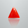Natural Italian Red Coral (Moonga) triangular cabochon, report no. 11775D47389