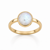 Natural Moonstone ring with round cabochon in gold finish bezel setting – Tushar Gems