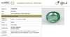 IIGJ certificate 12938D53285 for natural Emerald from Tushar Gems
