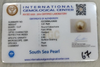 IGC certificate IGCDKBAJ42630 for Natural South Sea Pearl from Tushar Gems