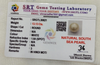 SRT Gems Testing Laboratory certificate SRGTL30821 for Natural South Sea Pearl from Tushar Gems
