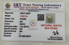 SRT Gems Testing Laboratory certificate SRGTL30827 for Natural South Sea Pearl from Tushar Gems