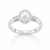 Natural Pearl (Moti) ring in sterling silver with ribbed shoulders – Tushar Gems