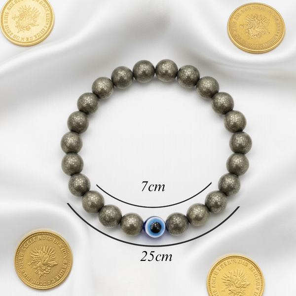 Rich Dhan Bracelet - Pyrite with Evil eye