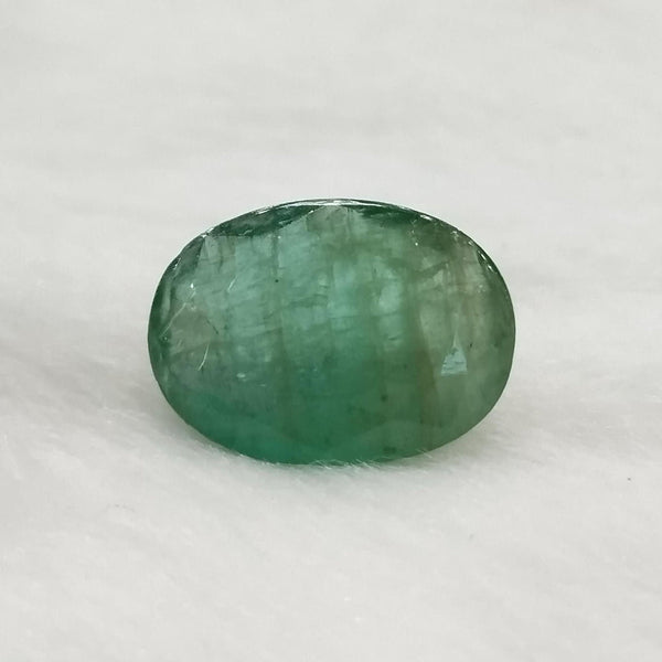 Natural Emerald (Panna) oval mixed cut loose gemstone, report no. SRGTL53675