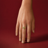 Natural Cat's Eye (Lehsunia) ring worn on the middle finger - Tushar Gems