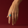 Natural Turquoise (Firoza) ring worn on the index finger - Tushar Gems